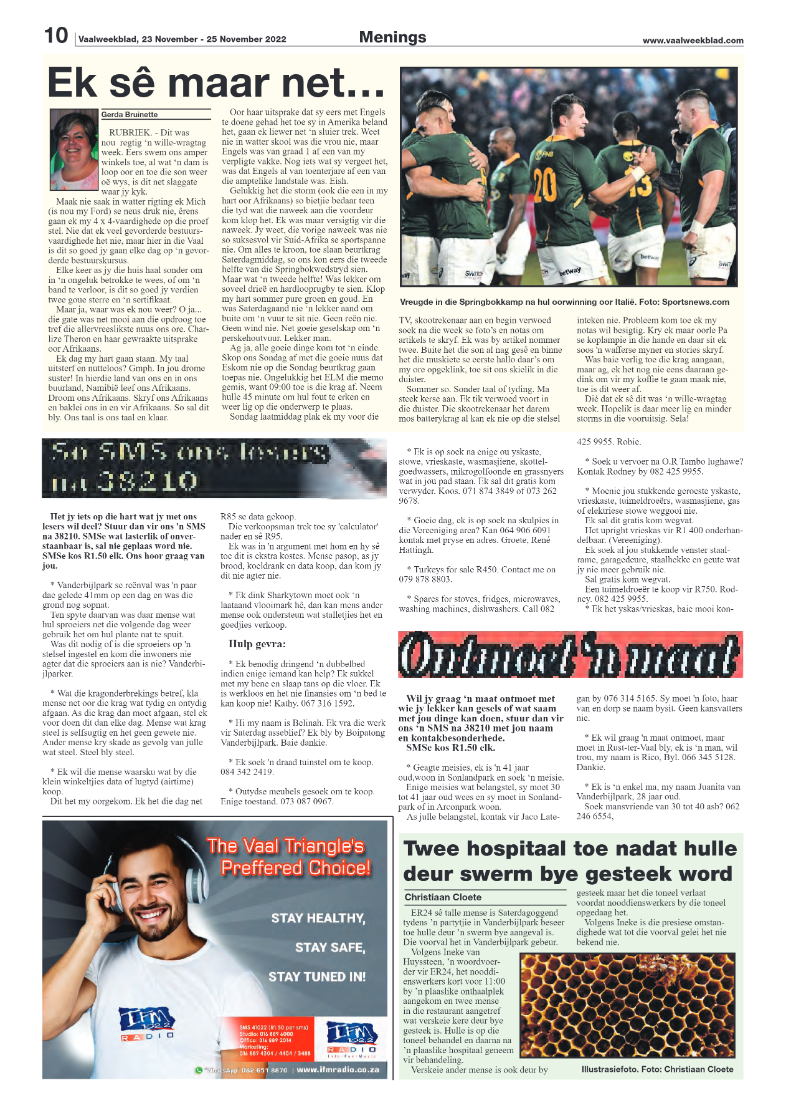 Vaalweekblad, 23 November – 25 November 2022 page 10