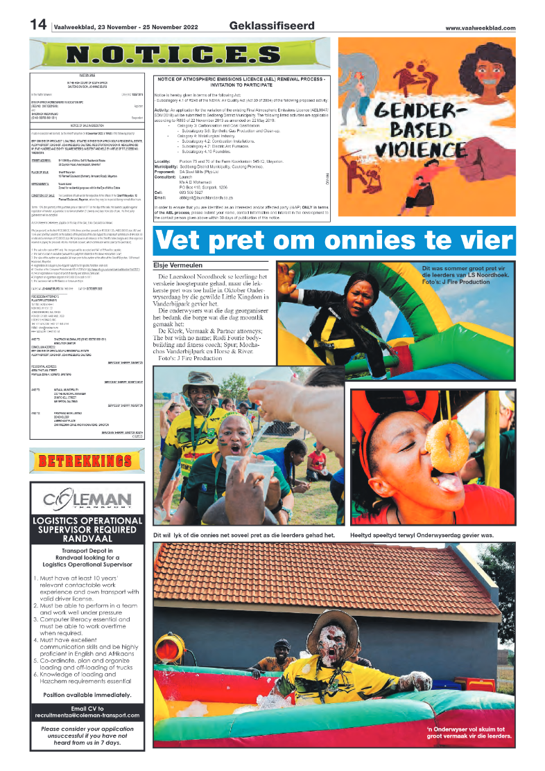 Vaalweekblad, 23 November – 25 November 2022 page 14