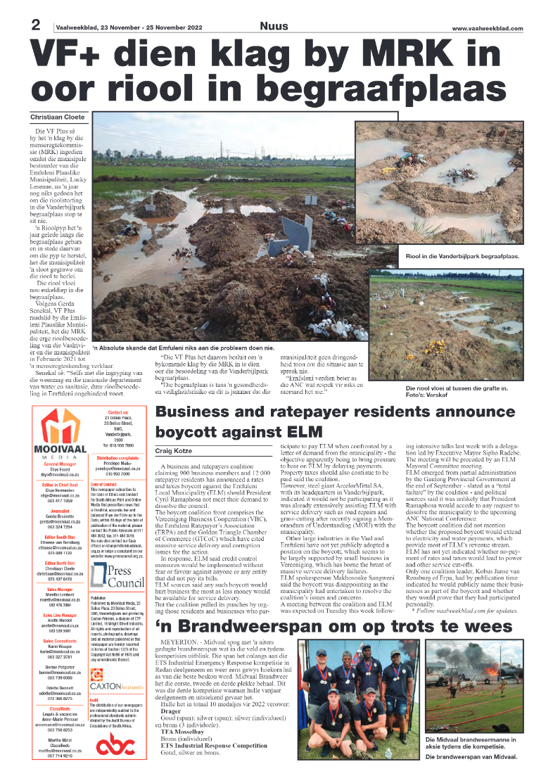 Vaalweekblad, 23 November – 25 November 2022 page 2