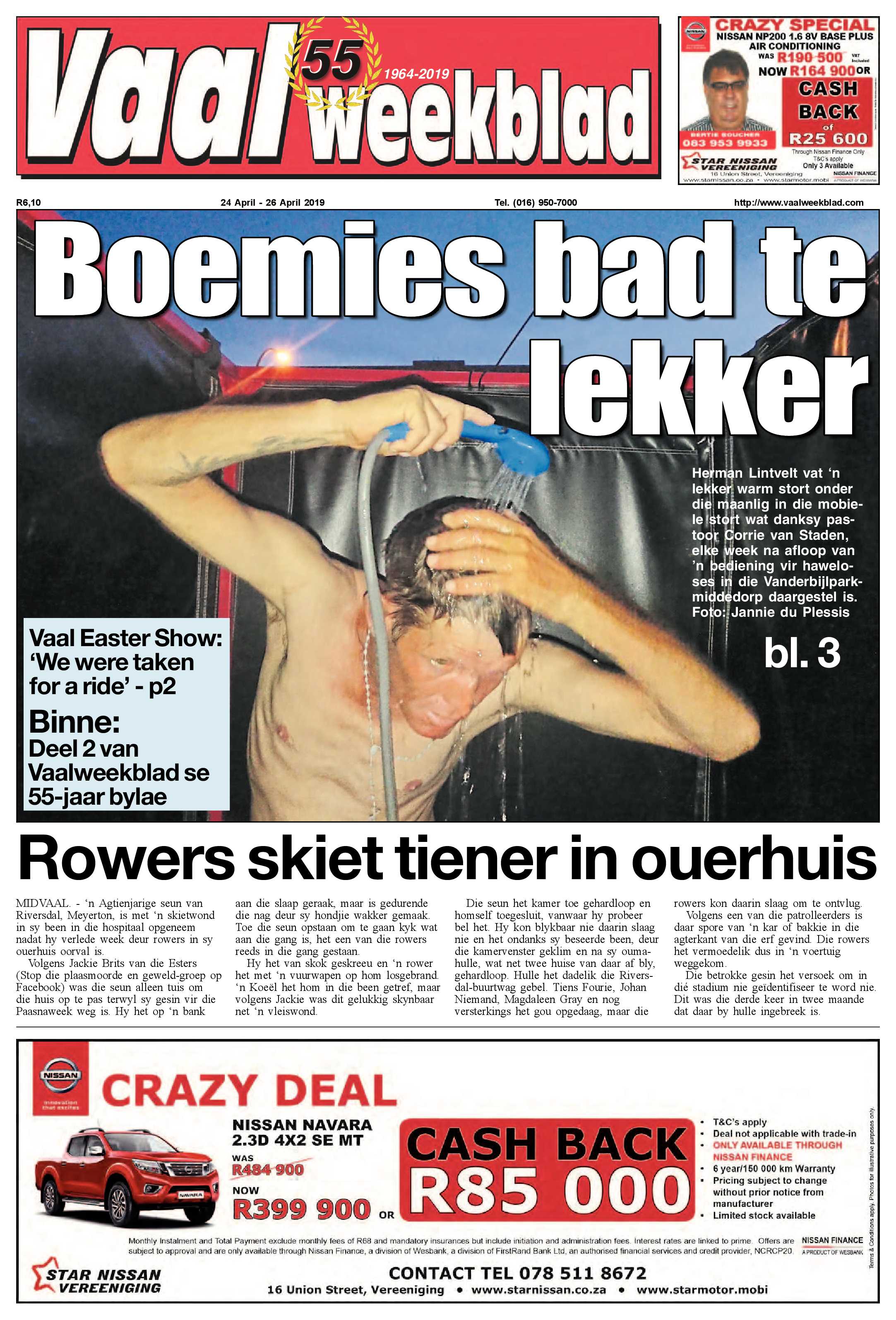 Vaalweekblad 24 – 26 April 2019 page 1