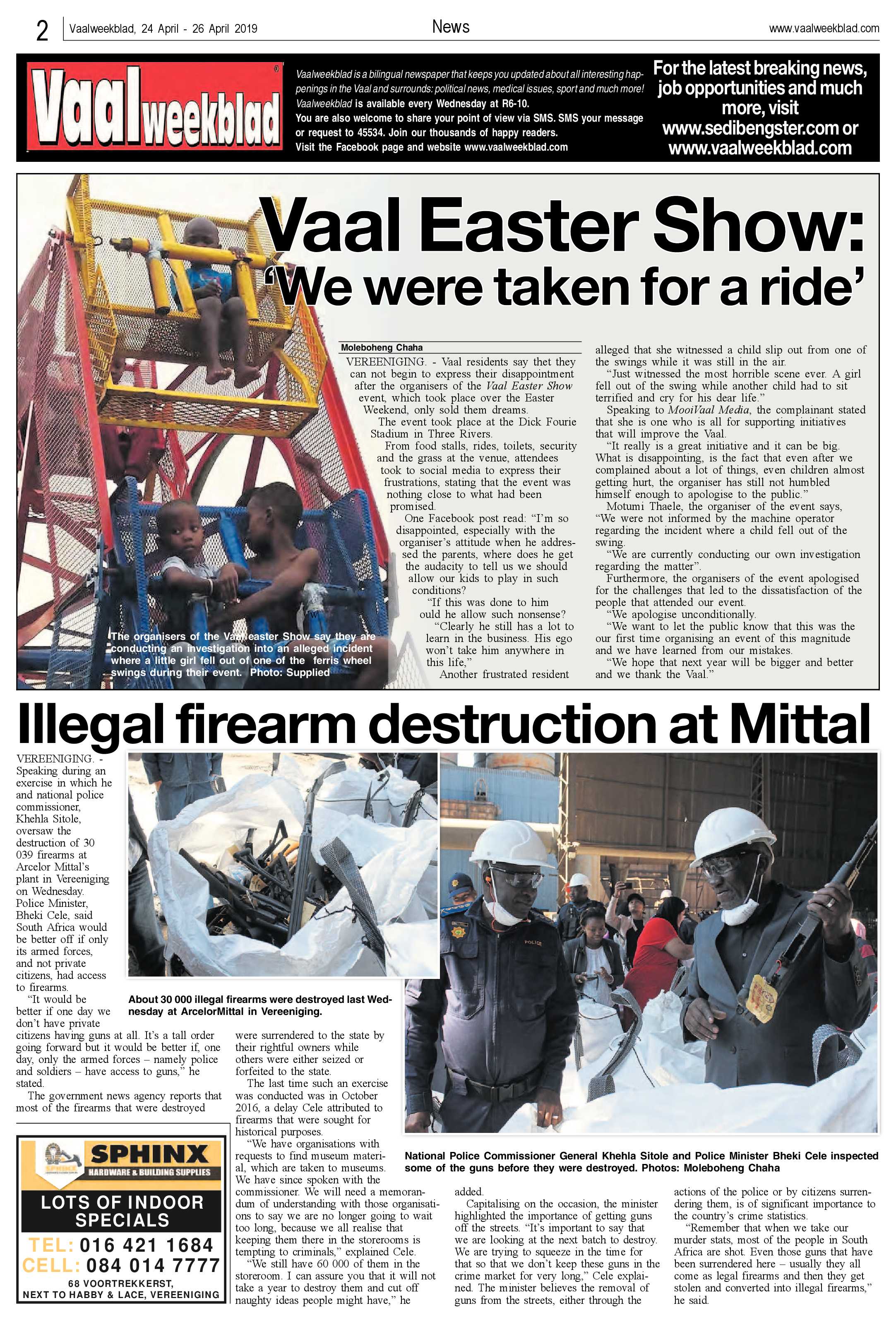 Vaalweekblad 24 – 26 April 2019 page 2