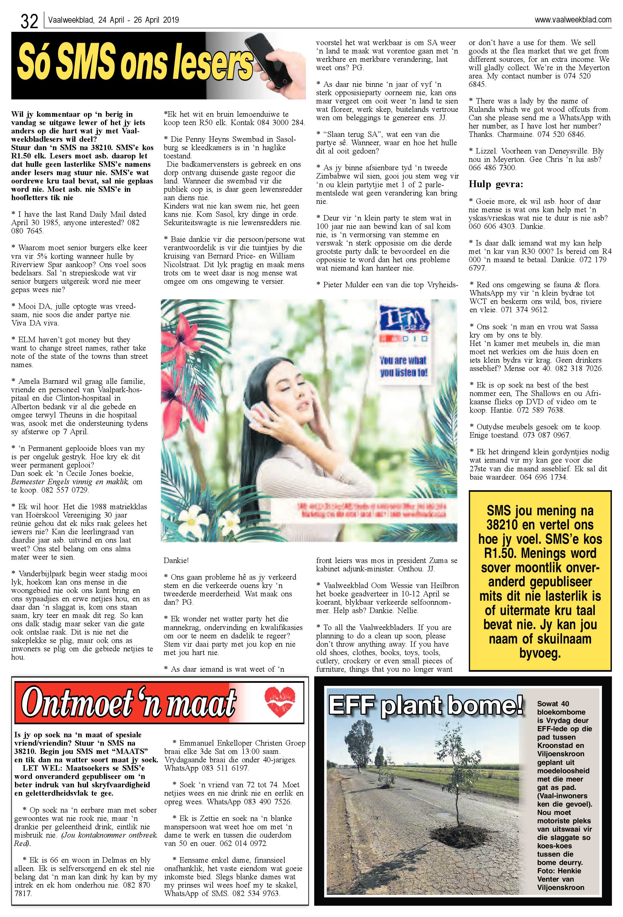 Vaalweekblad 24 – 26 April 2019 page 32
