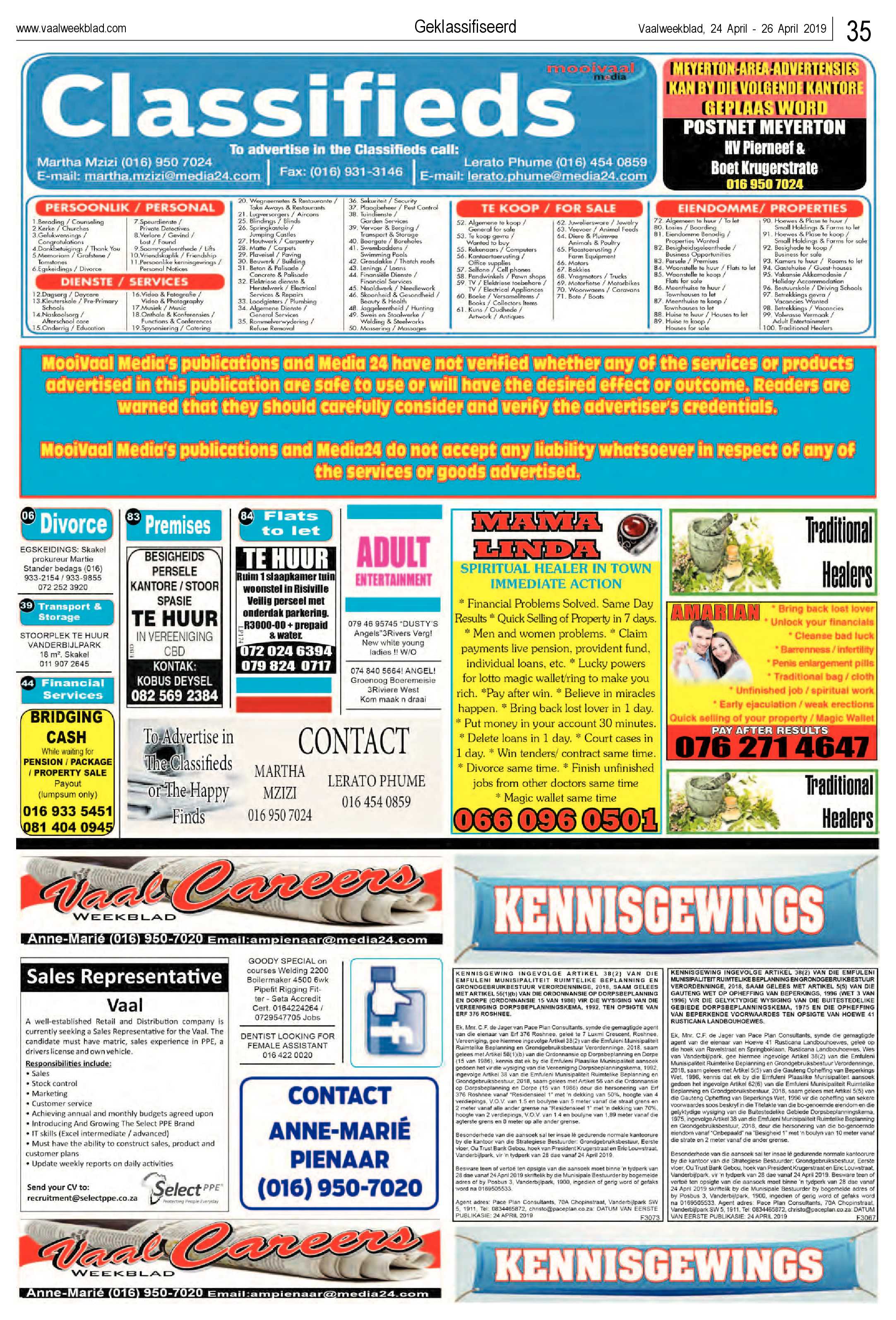 Vaalweekblad 24 – 26 April 2019 page 35
