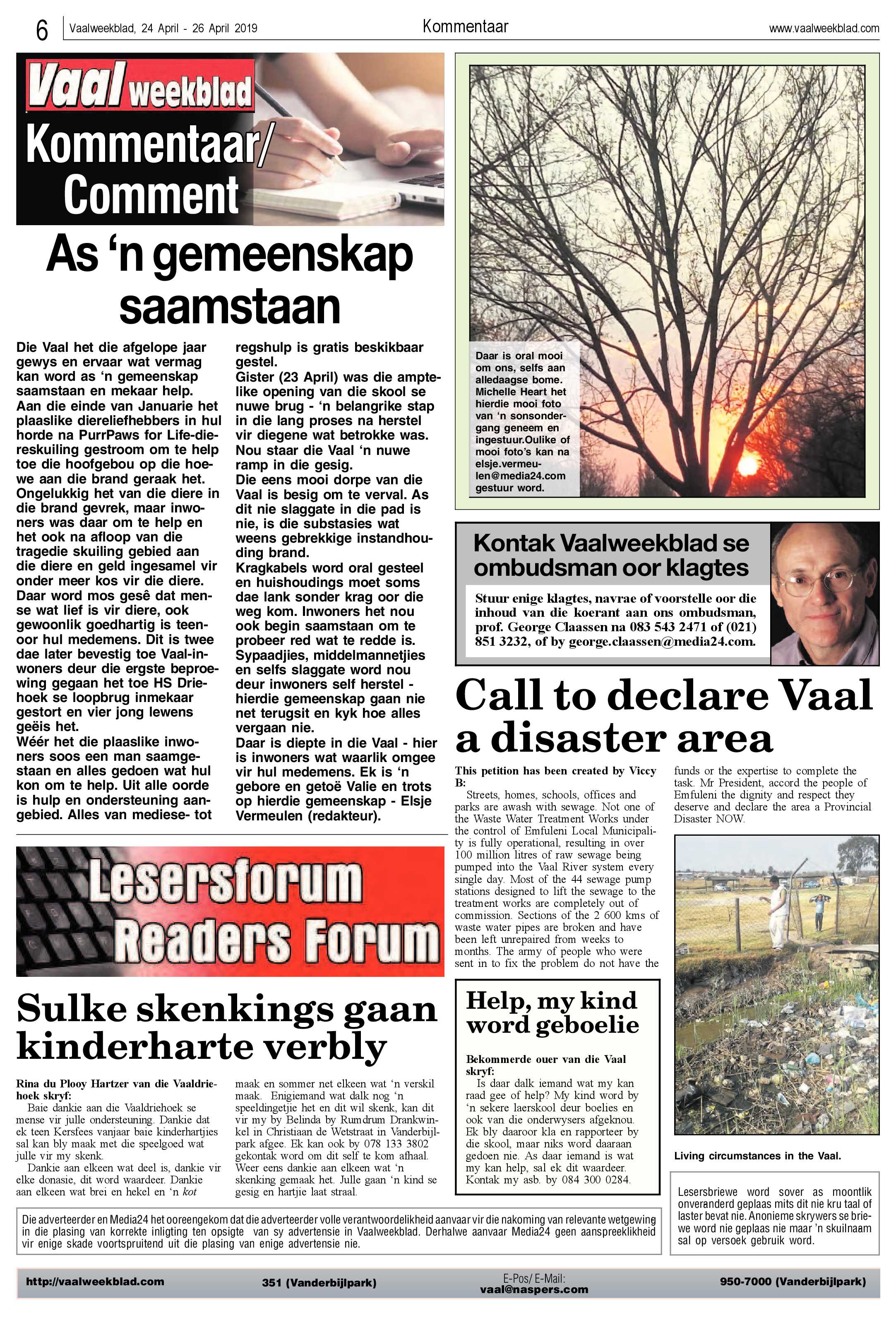 Vaalweekblad 24 – 26 April 2019 page 6