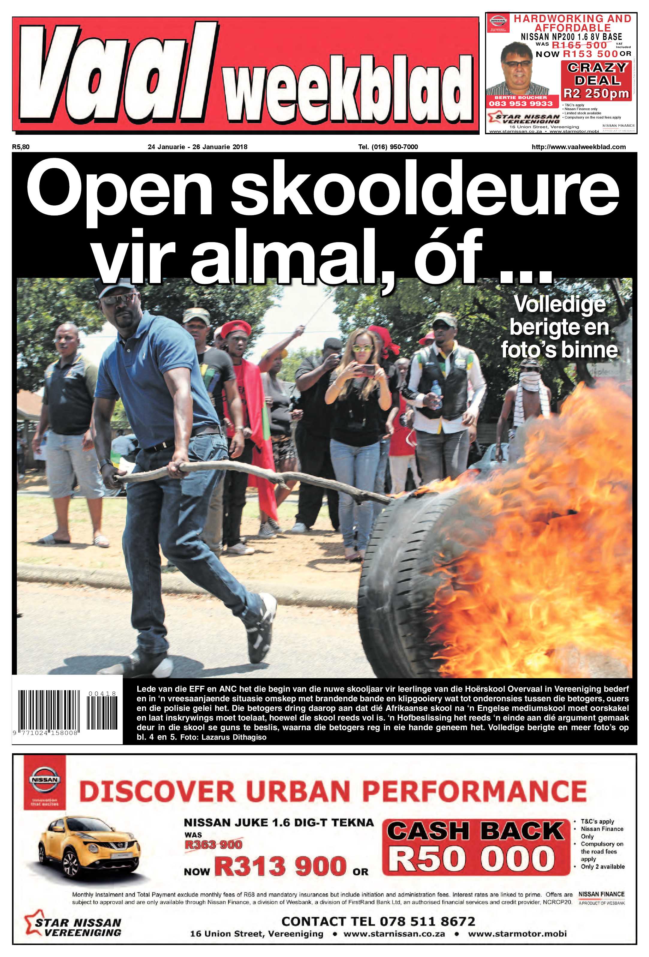 Vaalweekblad 24 – 26 Januarie 2018 page 1