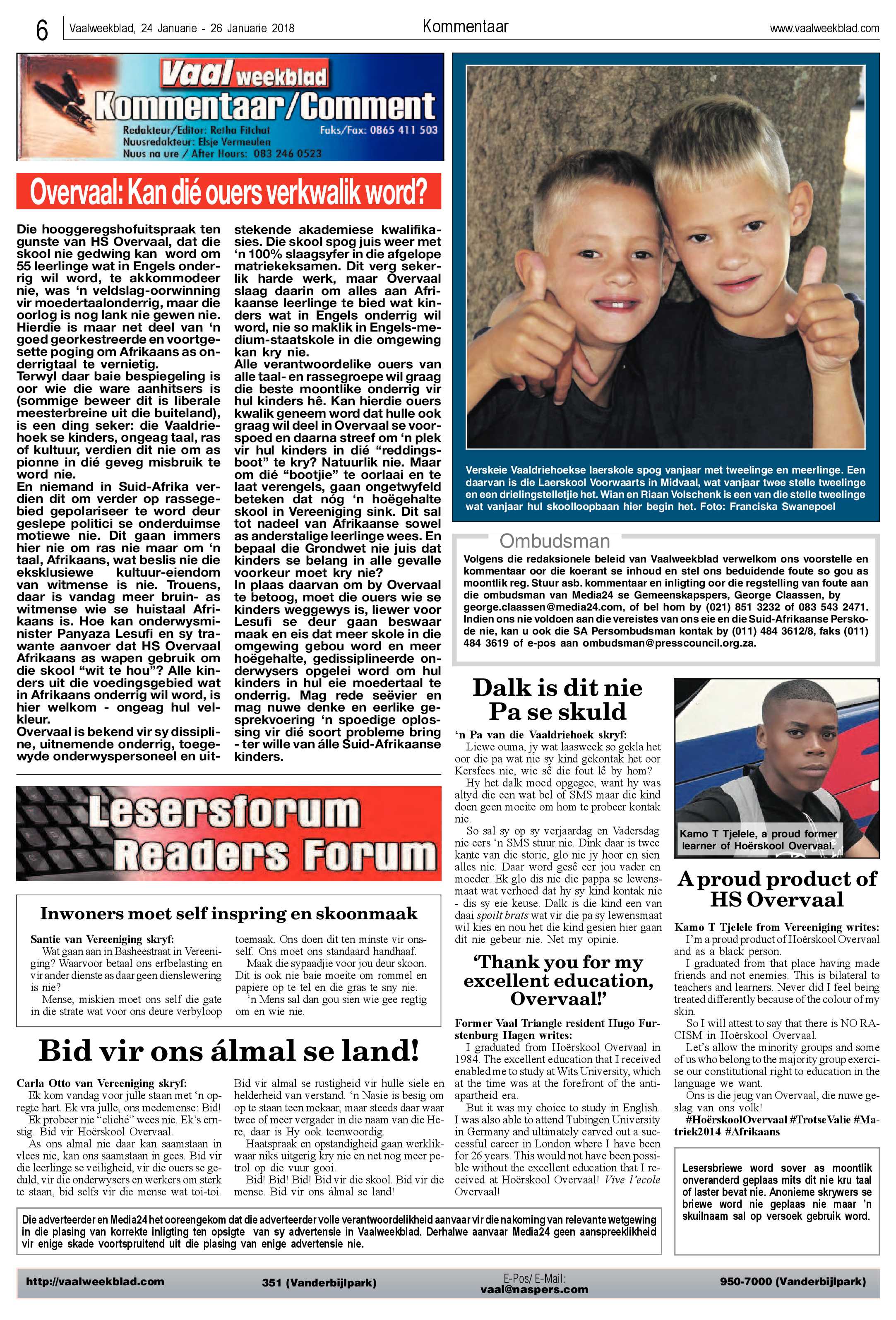 Vaalweekblad 24 – 26 Januarie 2018 page 6