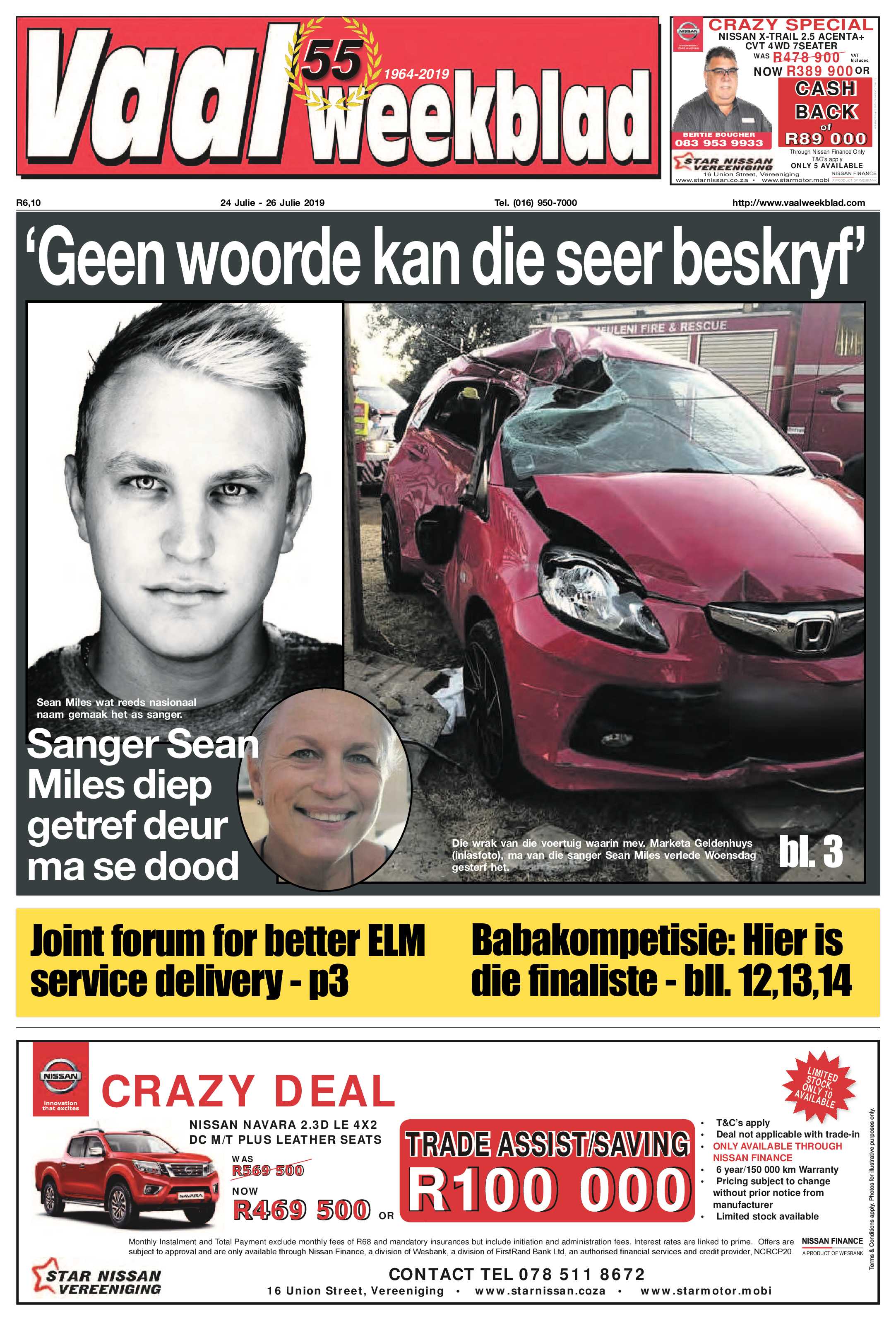 Vaalweekblad 24 – 26 Julie 2019 page 1