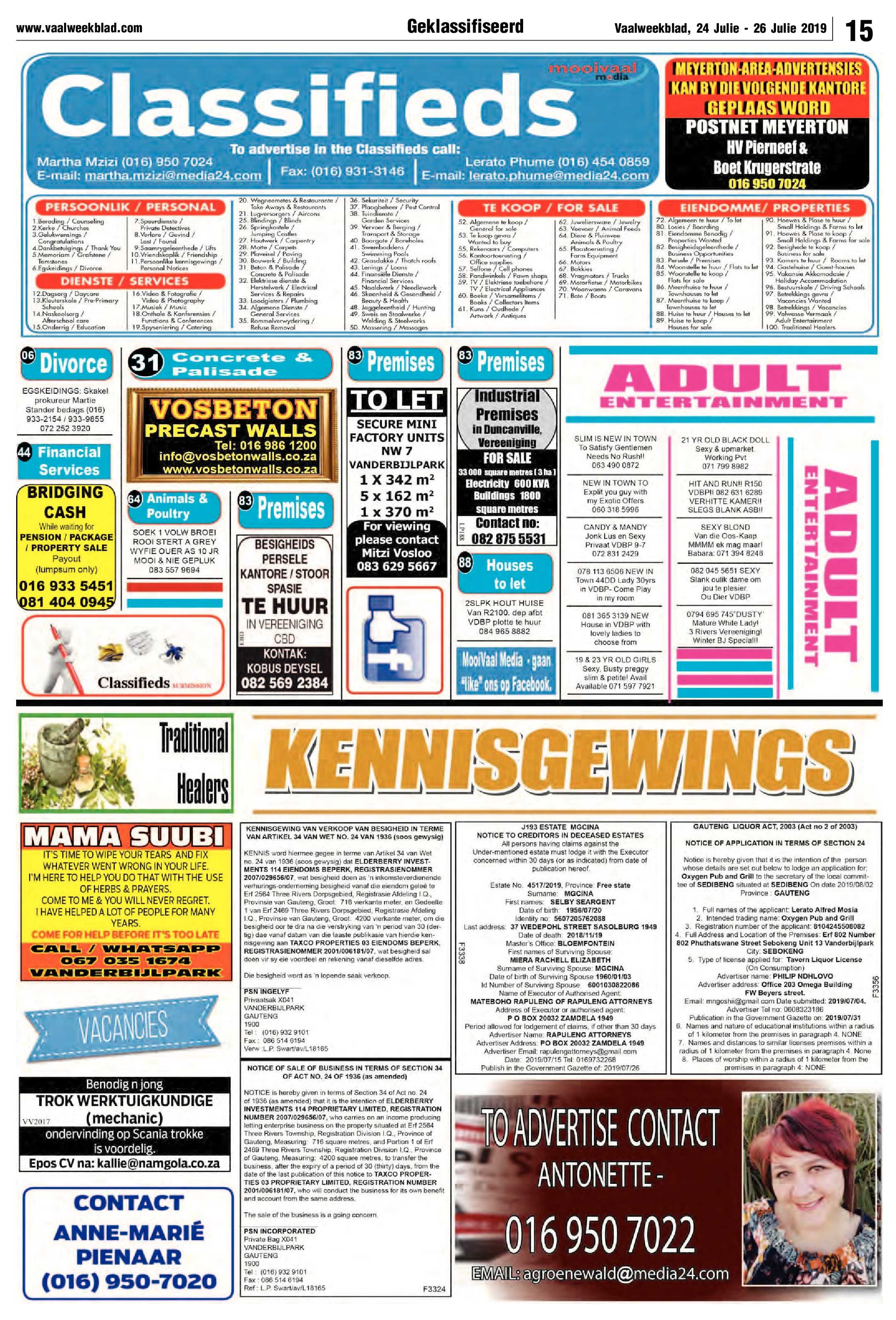 Vaalweekblad 24 – 26 Julie 2019 page 15