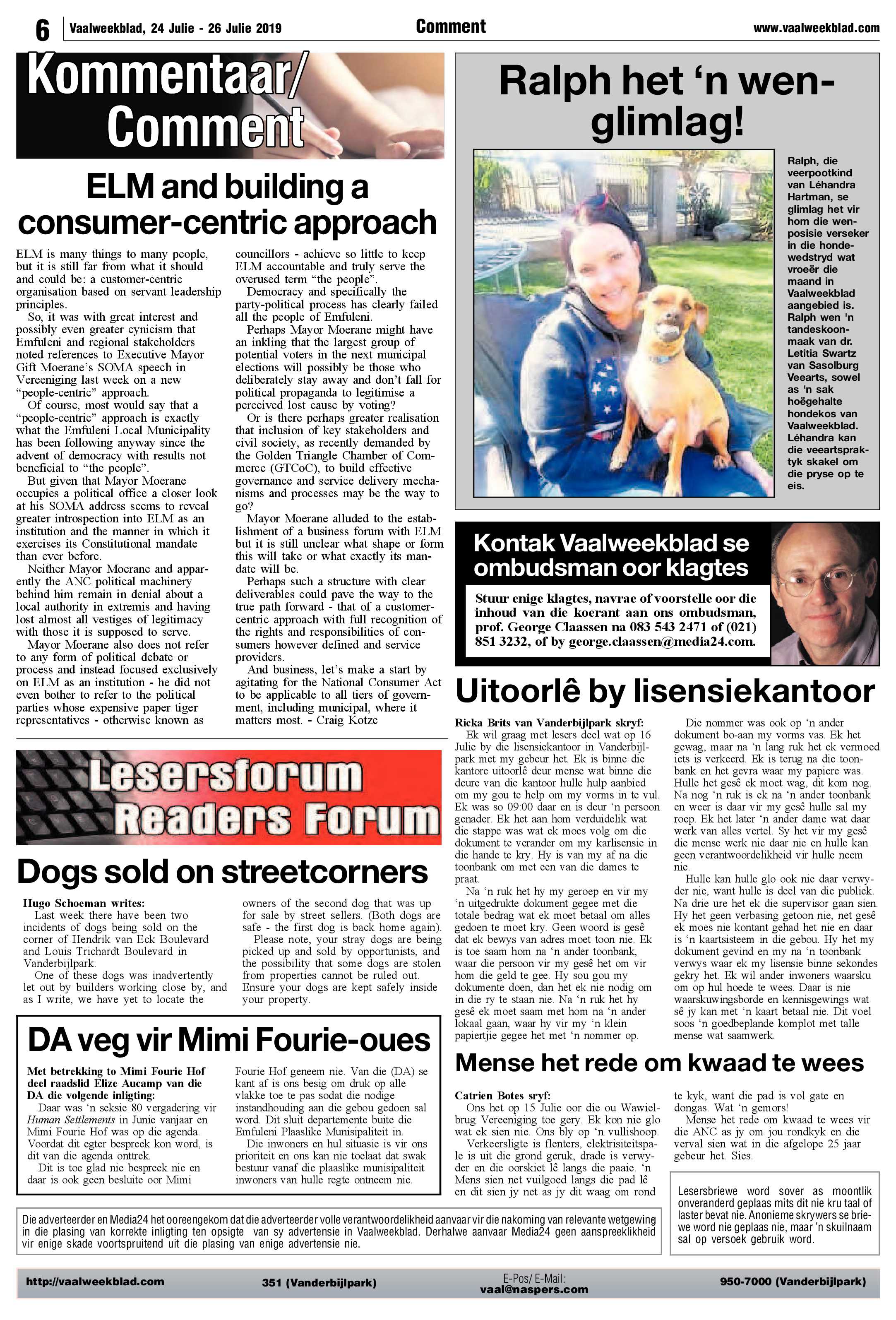 Vaalweekblad 24 – 26 Julie 2019 page 6