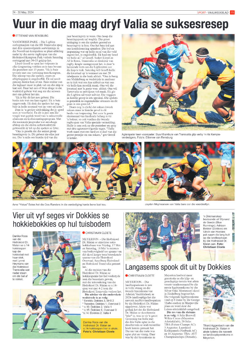 Vaalweekblad 24 – 30 May, 2024 page 15