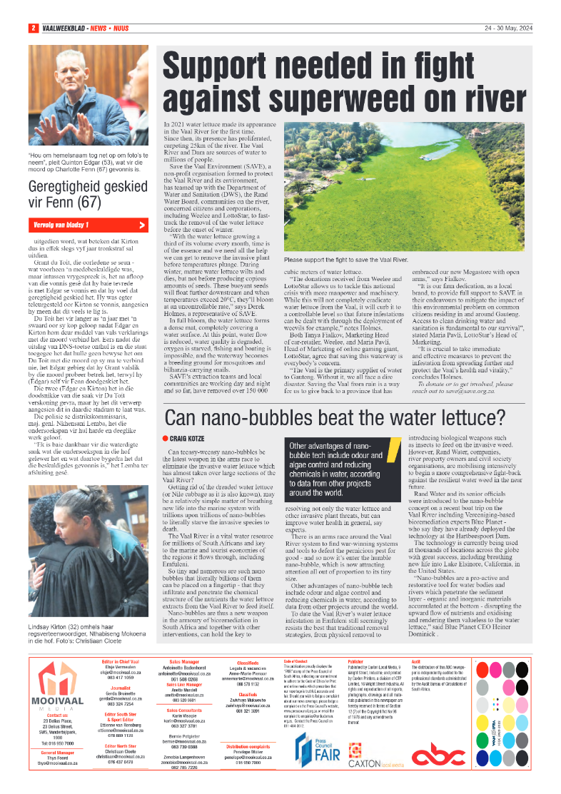Vaalweekblad 24 – 30 May, 2024 page 2