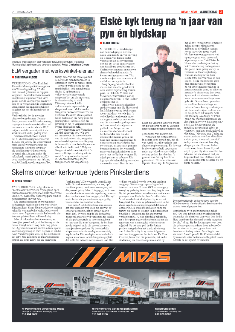 Vaalweekblad 24 – 30 May, 2024 page 3