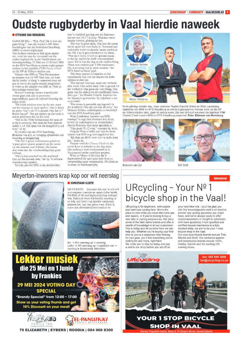 Vaalweekblad 24 – 30 May, 2024 page 5