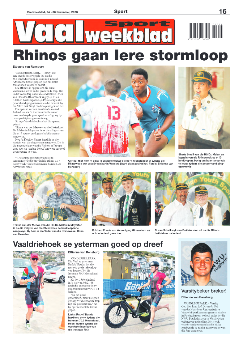 Vaalweekblad, 24 – 30 November, 2023 page 16