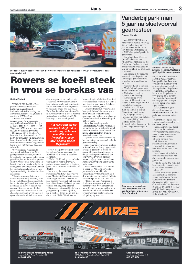 Vaalweekblad, 24 – 30 November, 2023 page 3