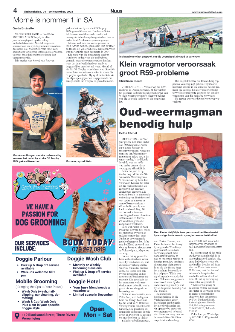 Vaalweekblad, 24 – 30 November, 2023 page 4