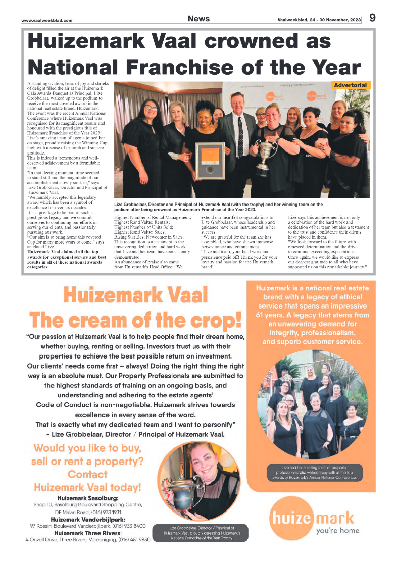 Vaalweekblad, 24 – 30 November, 2023 page 9