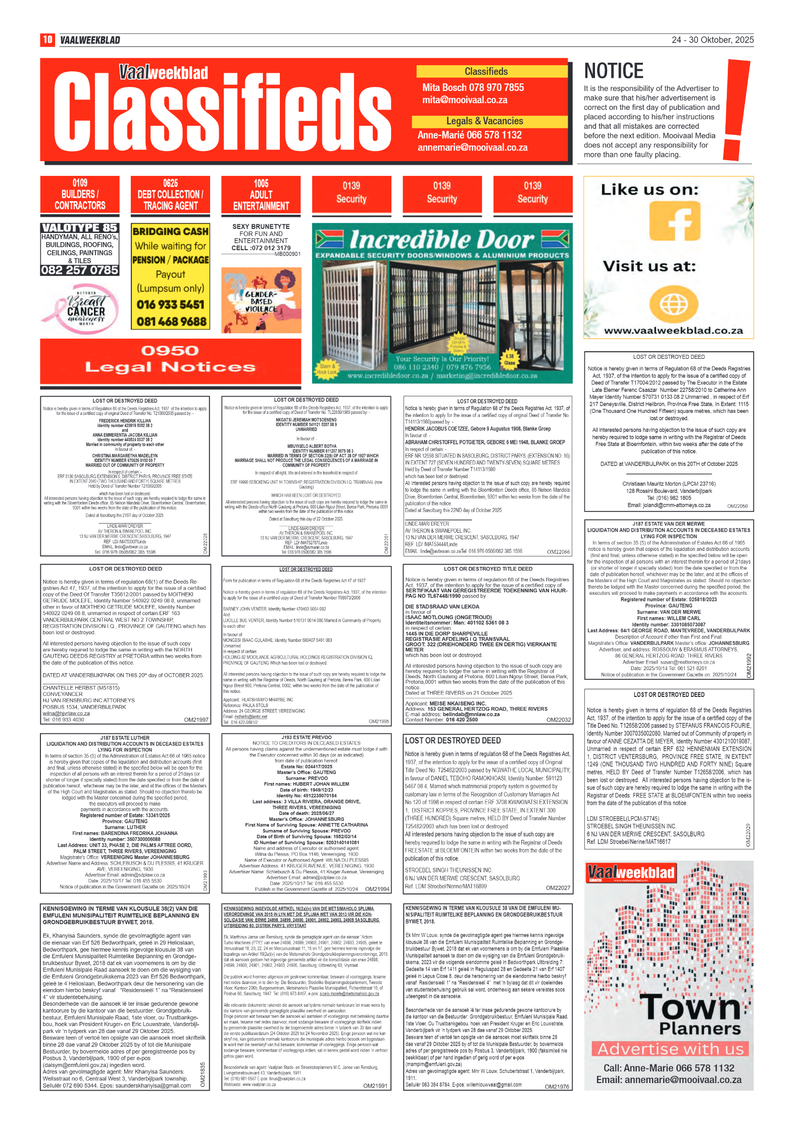 Vaalweekblad 24 – 30 Oktober, 2025 page 10