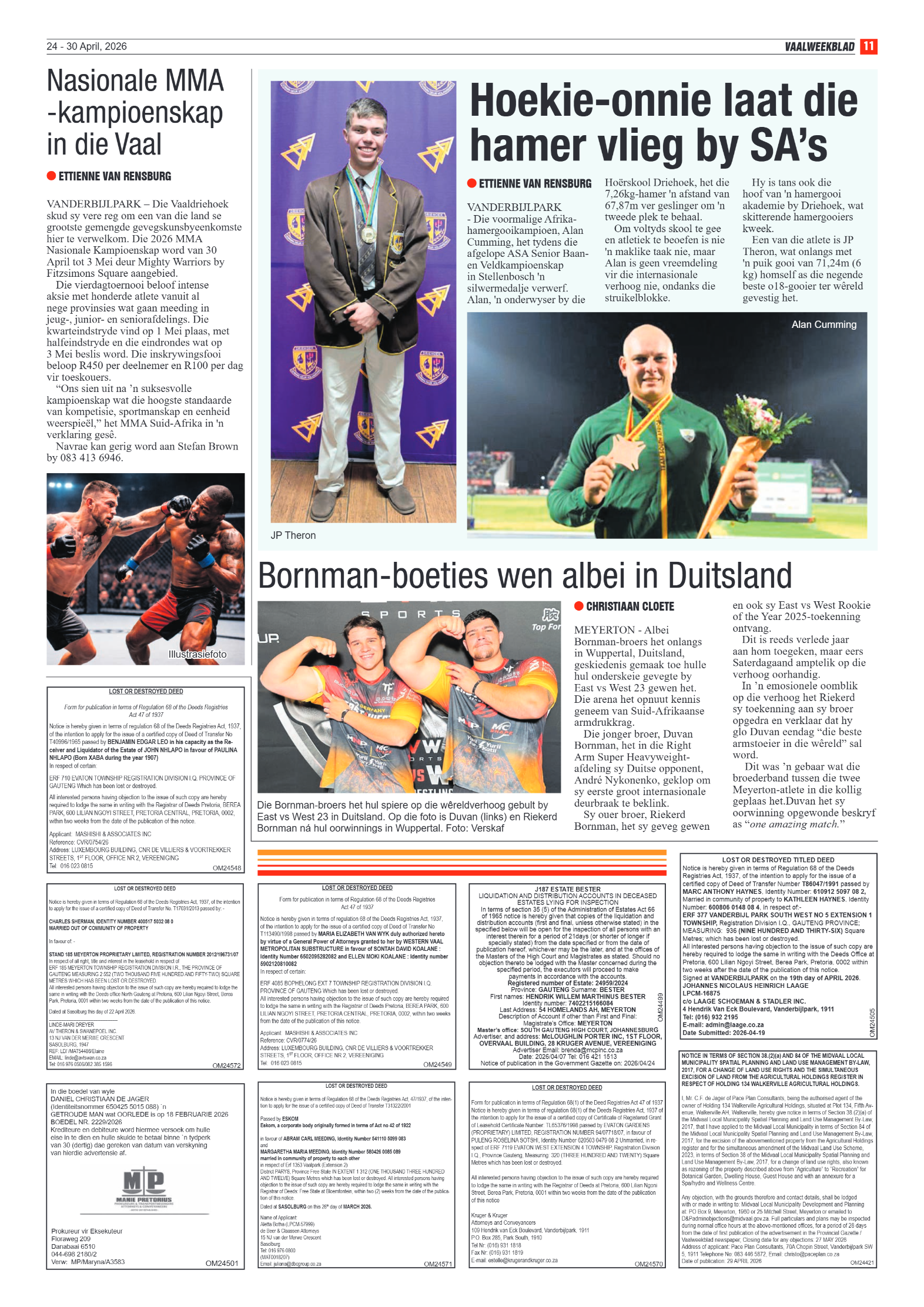 Vaalweekblad – 24 April 2026 page 11