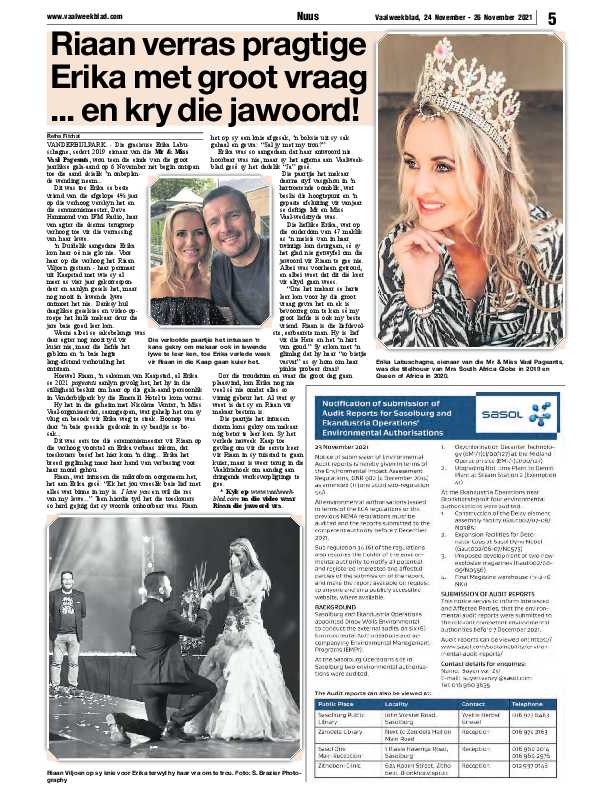 Vaalweekblad 24 November – 26 November 2021 page 5
