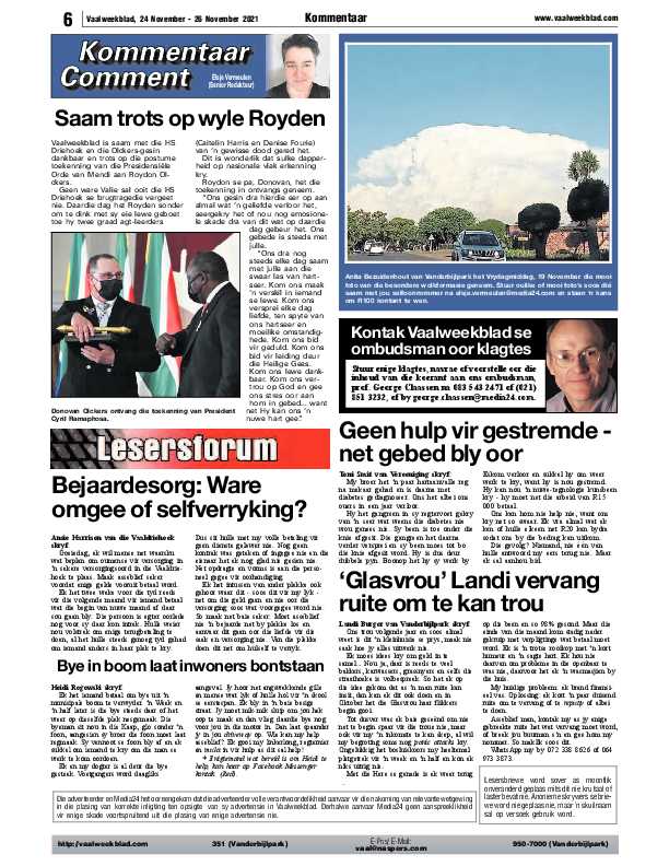 Vaalweekblad 24 November – 26 November 2021 page 6