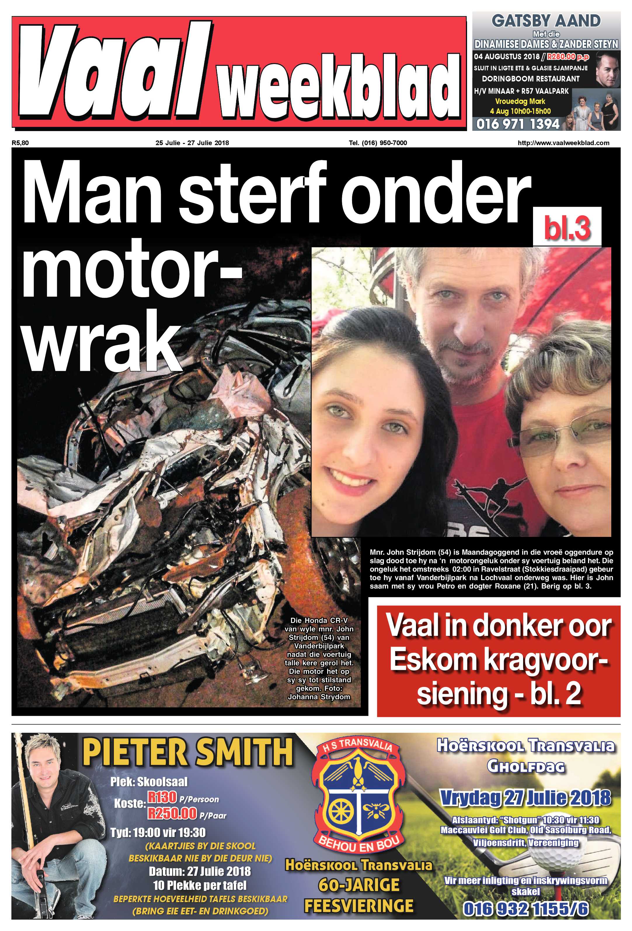 Vaalweekblad 25 – 27 Julie 2018 page 1