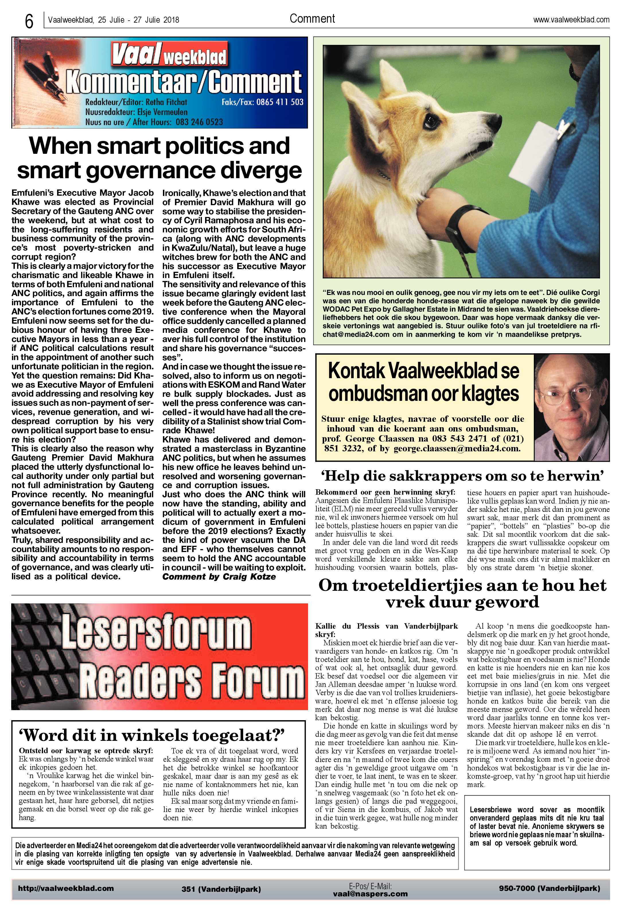 Vaalweekblad 25 – 27 Julie 2018 page 6