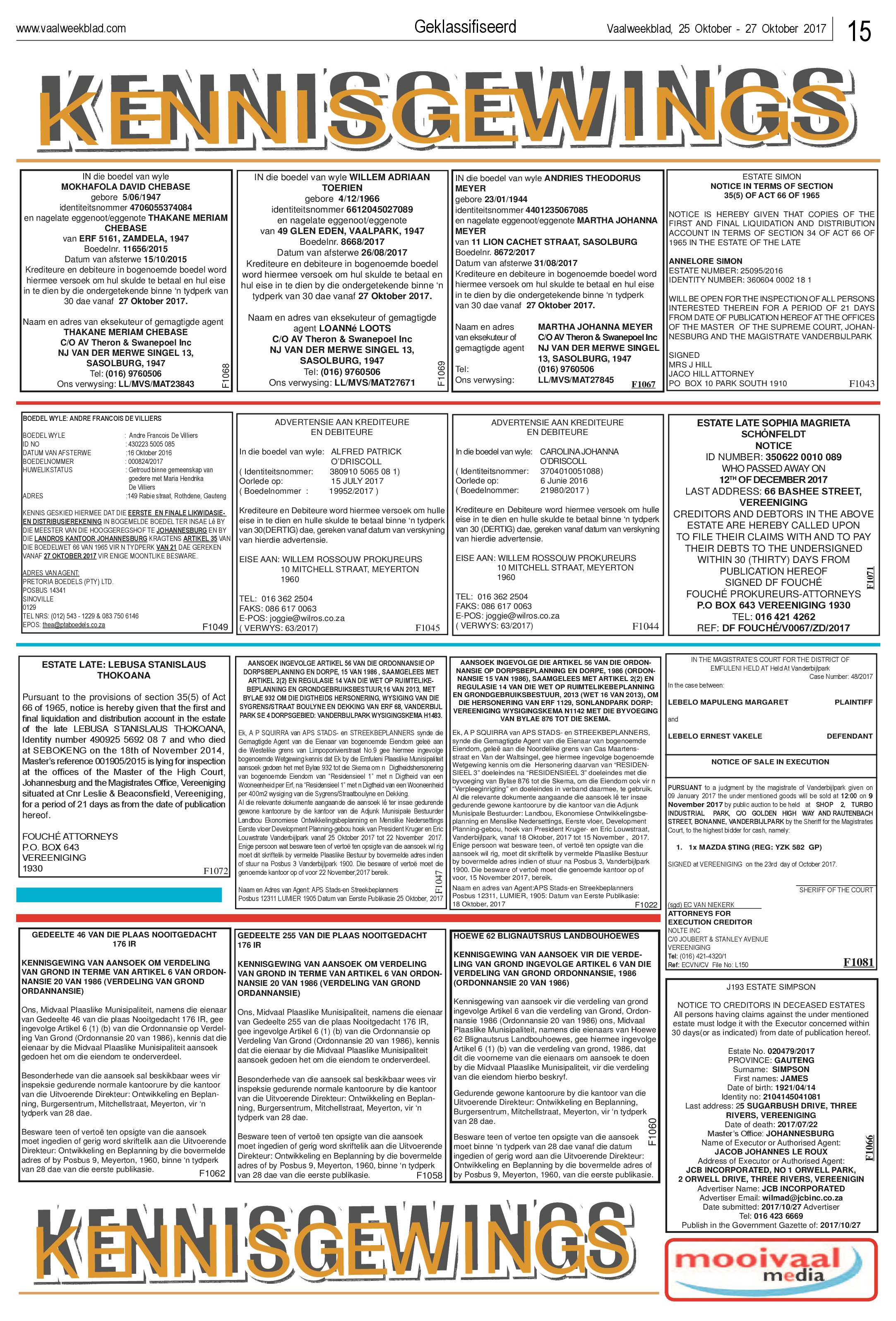 Vaalweekblad 25 – 27 Oktober 2017 page 15