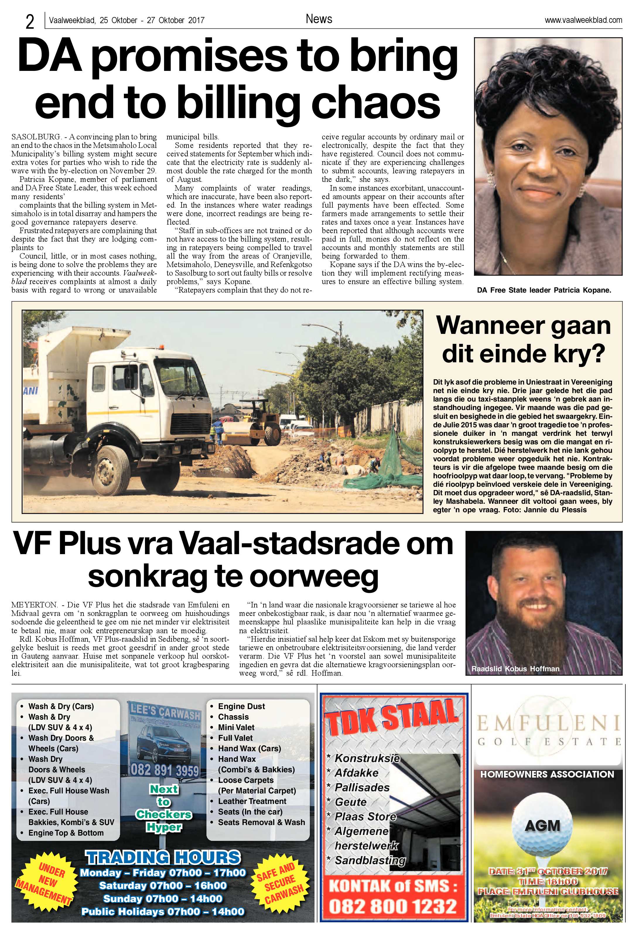 Vaalweekblad 25 – 27 Oktober 2017 page 2