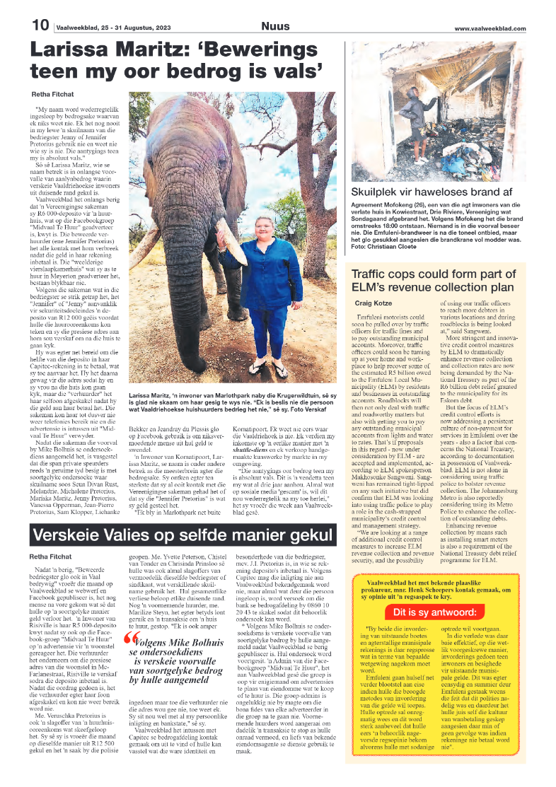 Vaalweekblad, 25 – 31 Augustus, 2023 page 10