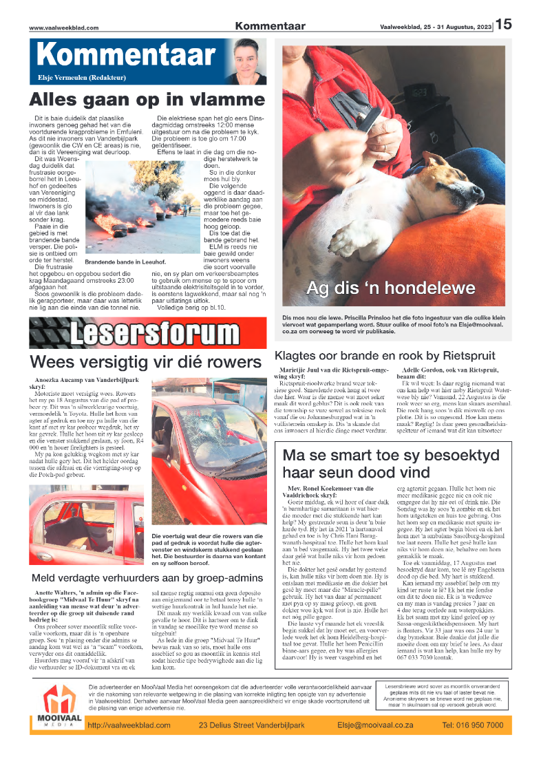 Vaalweekblad, 25 – 31 Augustus, 2023 page 15