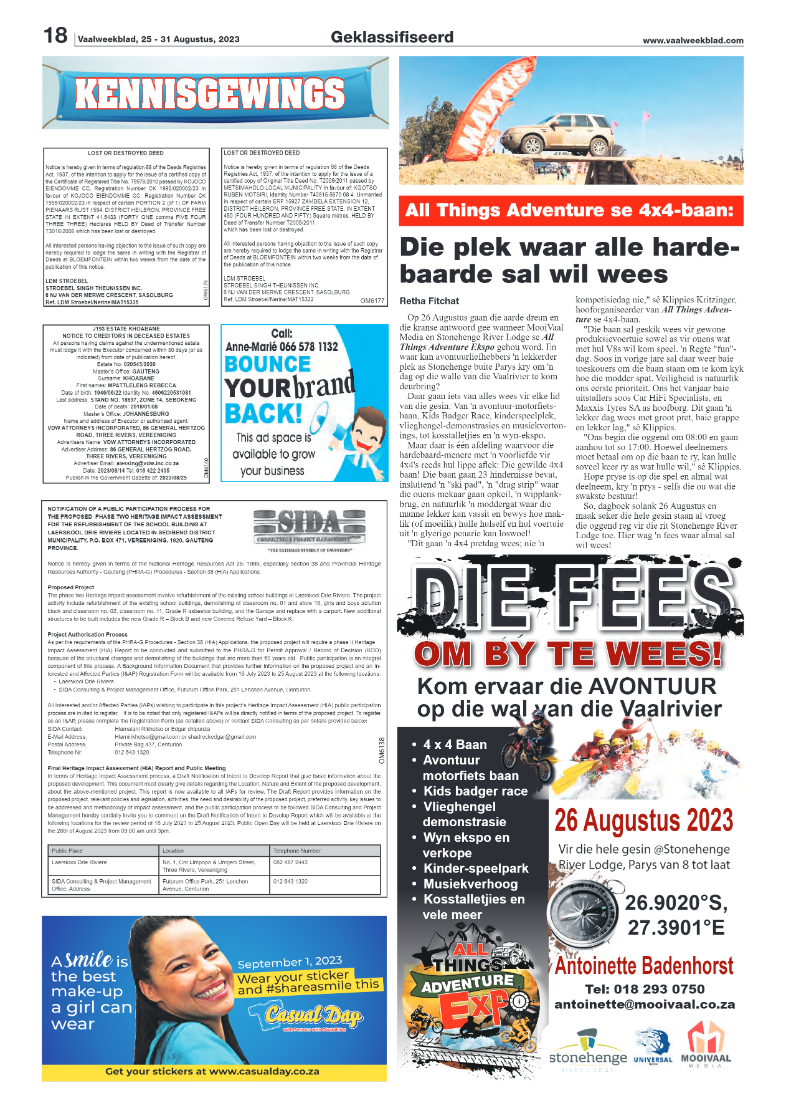 Vaalweekblad, 25 – 31 Augustus, 2023 page 18