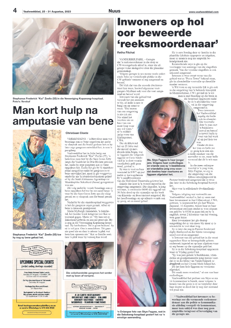 Vaalweekblad, 25 – 31 Augustus, 2023 page 4