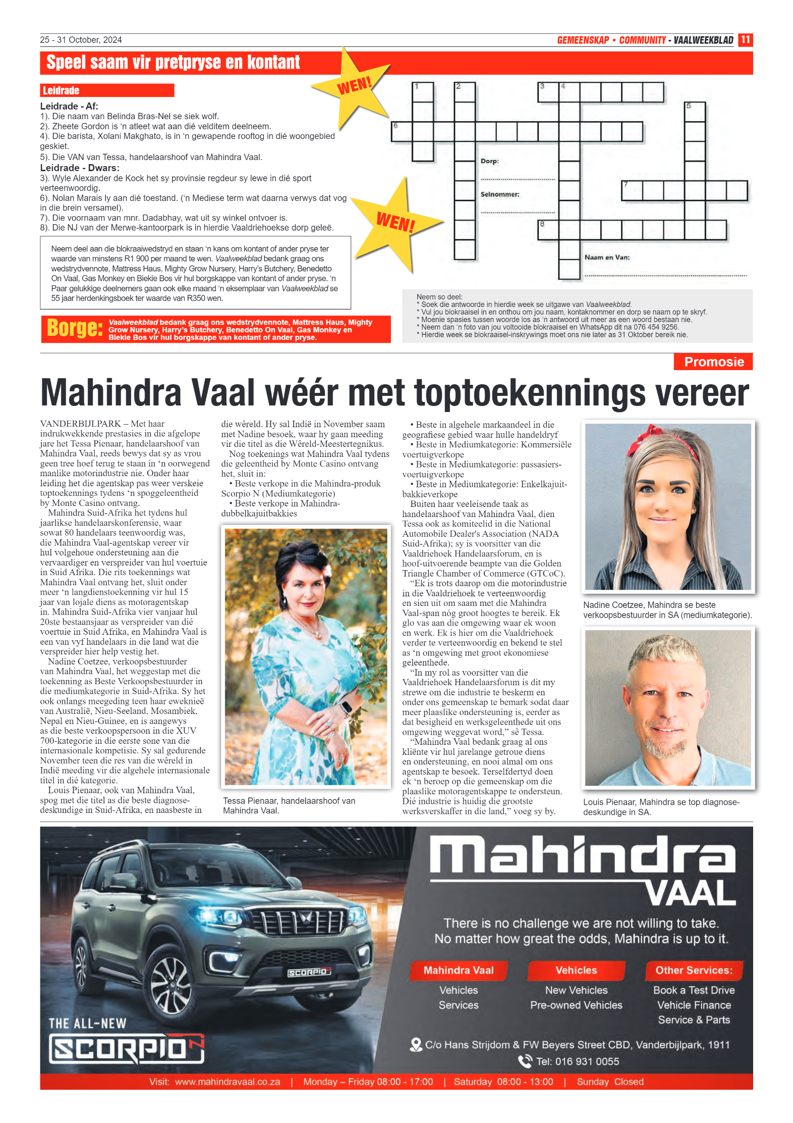 Vaalweekblad – 25 – 31 October, 2024 page 11