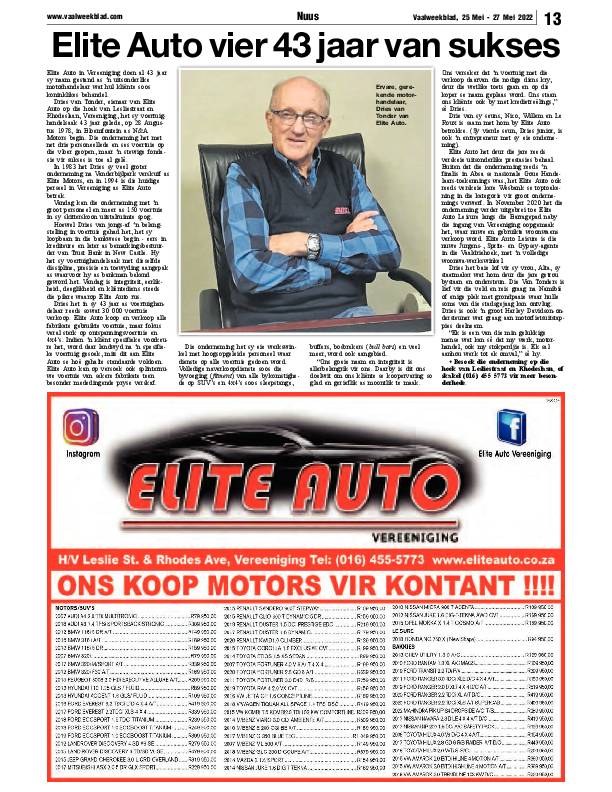 Vaalweekblad, 25 Mei – 27 Mei 2022 page 13
