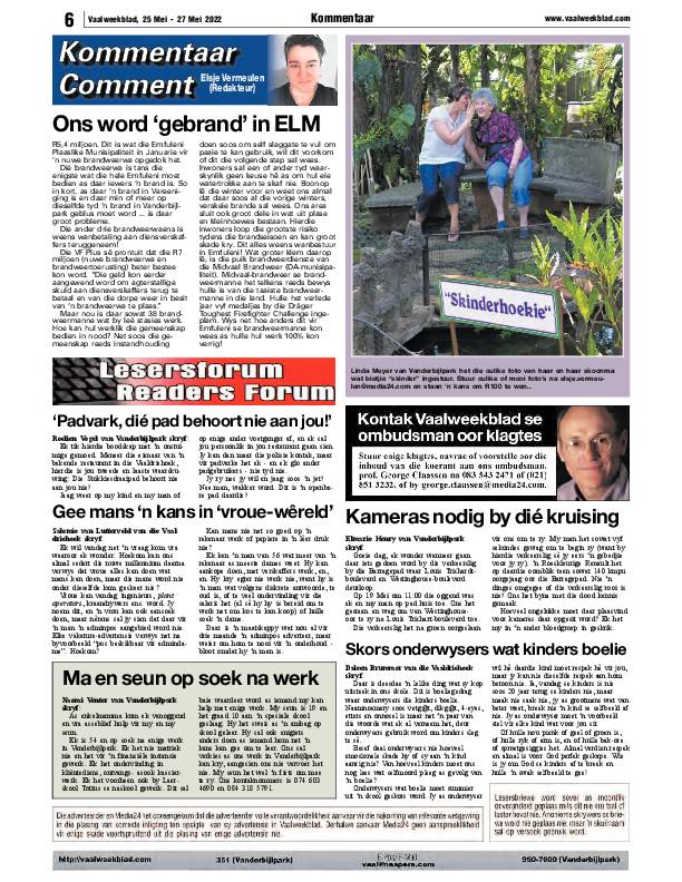 Vaalweekblad, 25 Mei – 27 Mei 2022 page 6