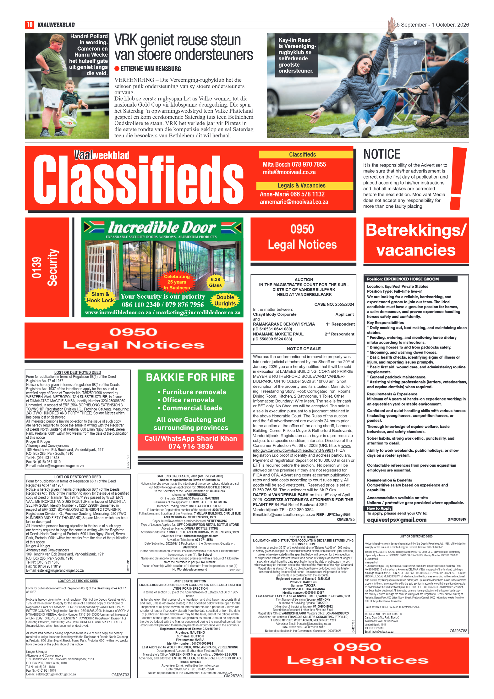 Vaalweekblad – 25 September 2026 page 10