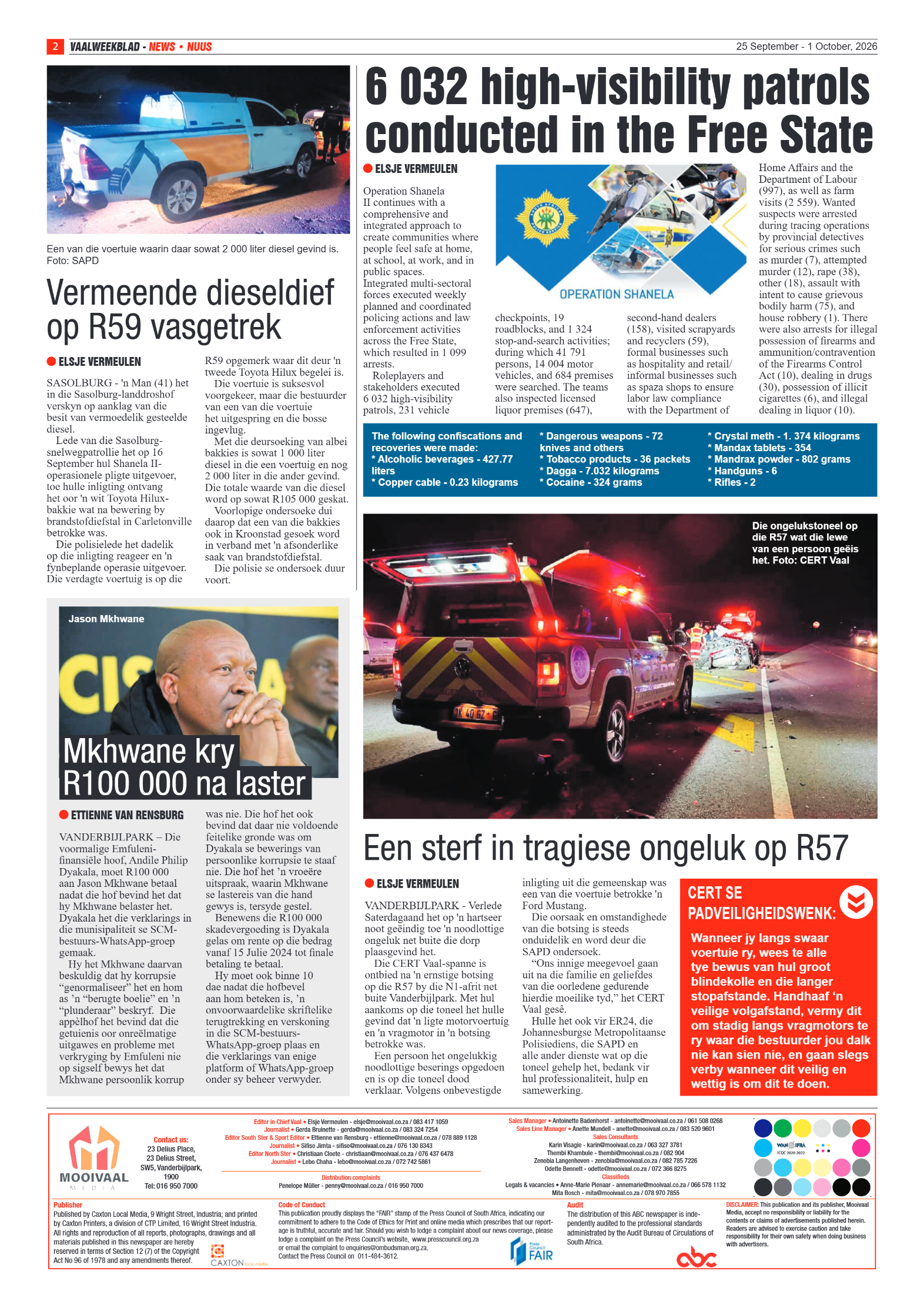 Vaalweekblad – 25 September 2026 page 2