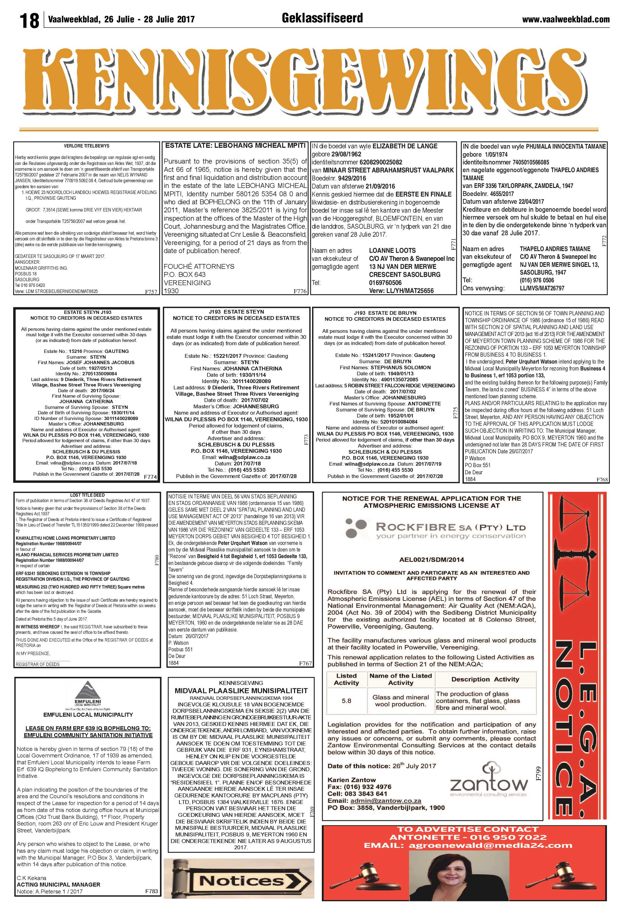 Vaalweekblad 26 – 28 Julie 2017 page 18
