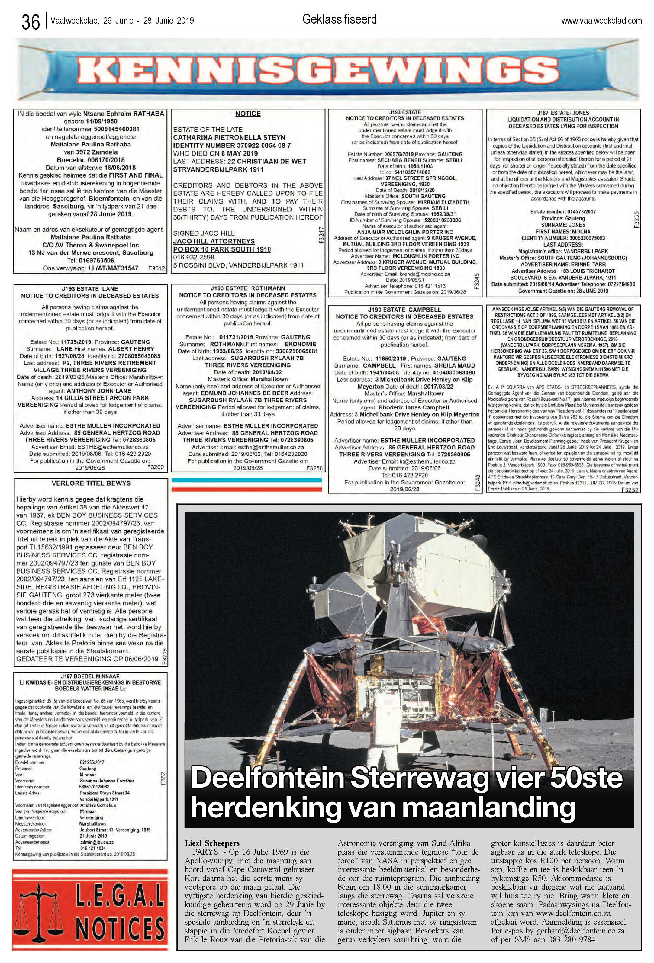 Vaalweekblad 26 – 28 Junie 2019 page 36