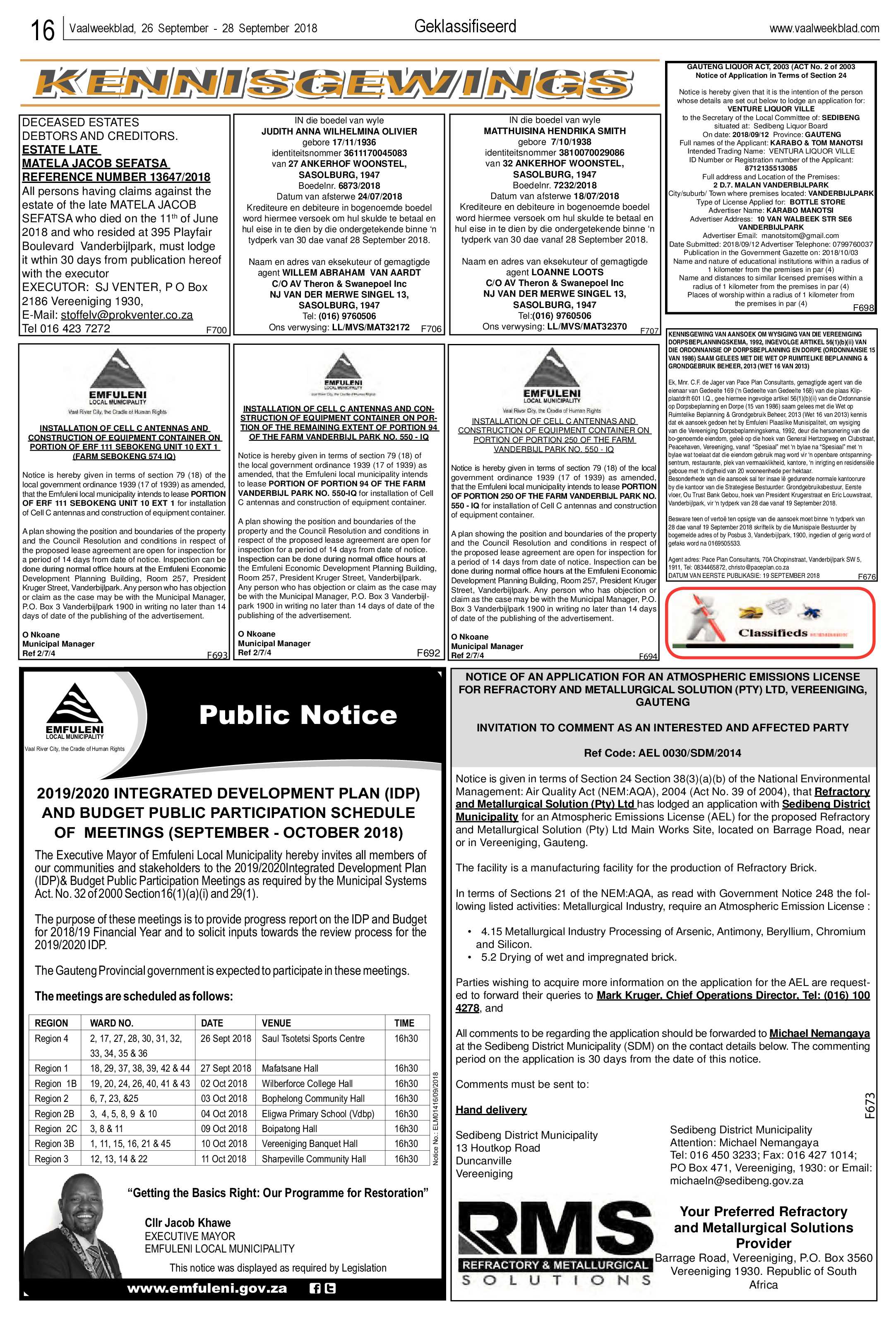 Vaalweekblad 26 – 28 September 2018 page 16