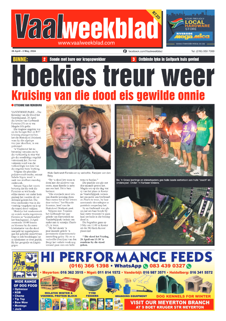 Vaalweekblad – 26 April – 2 May, 2024 page 1