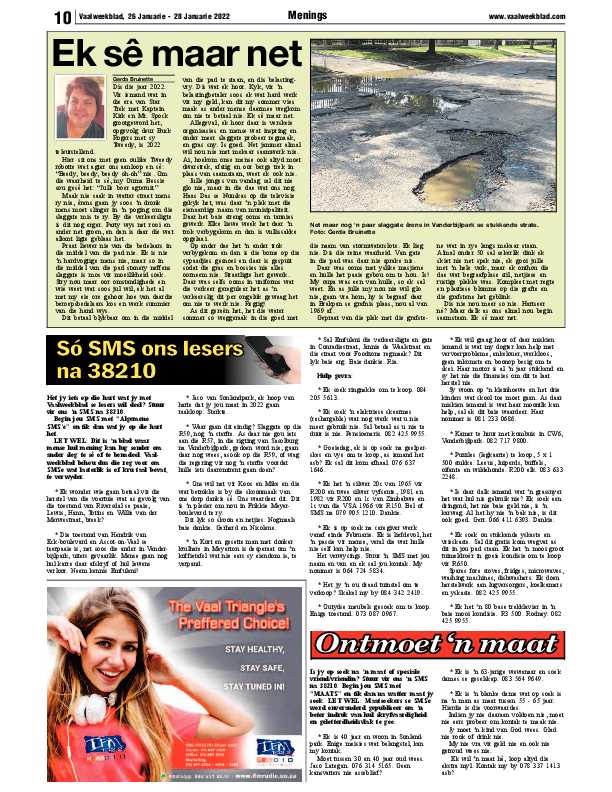 Vaalweekblad 26 Januarie – 28 Januarie 2022 page 10