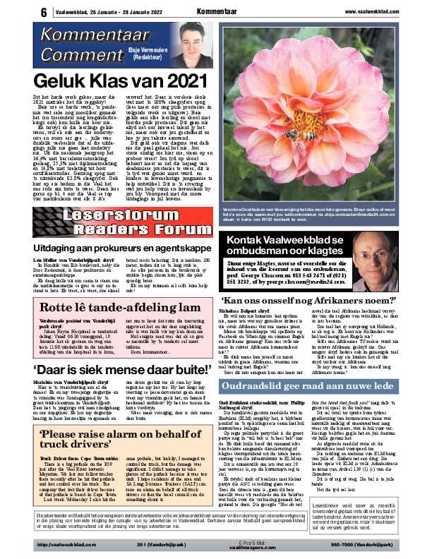 Vaalweekblad 26 Januarie – 28 Januarie 2022 page 6
