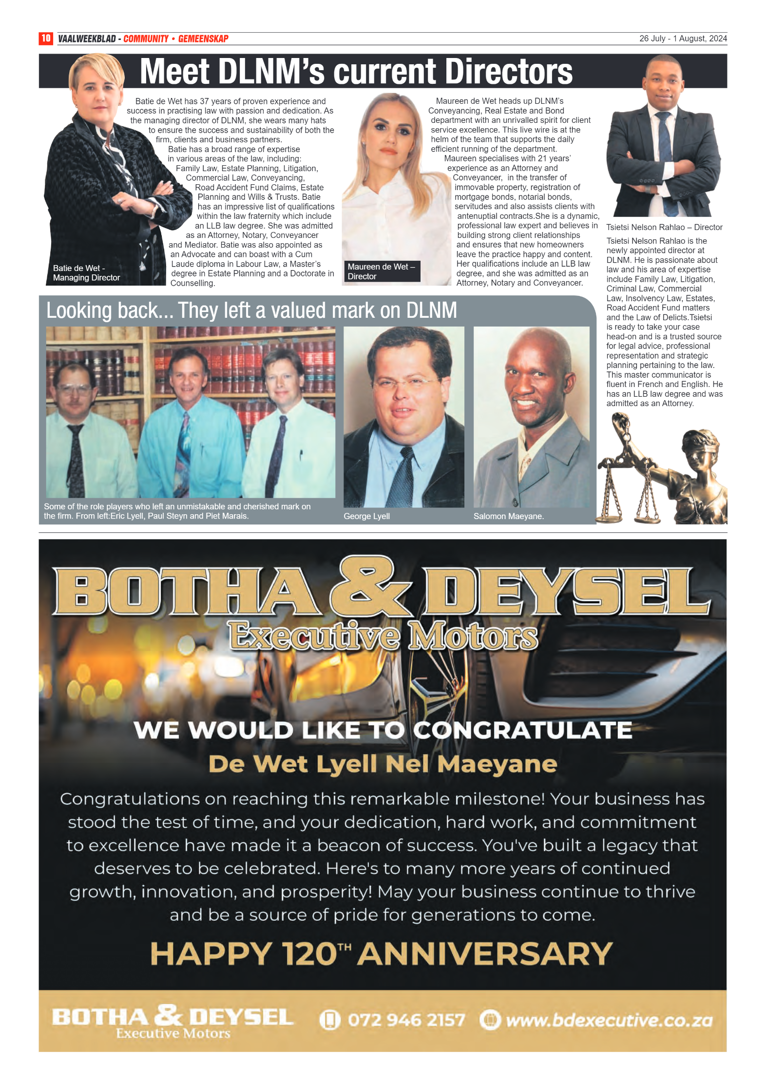 Vaalweekblad 26 July – 1 August, 2024 page 10