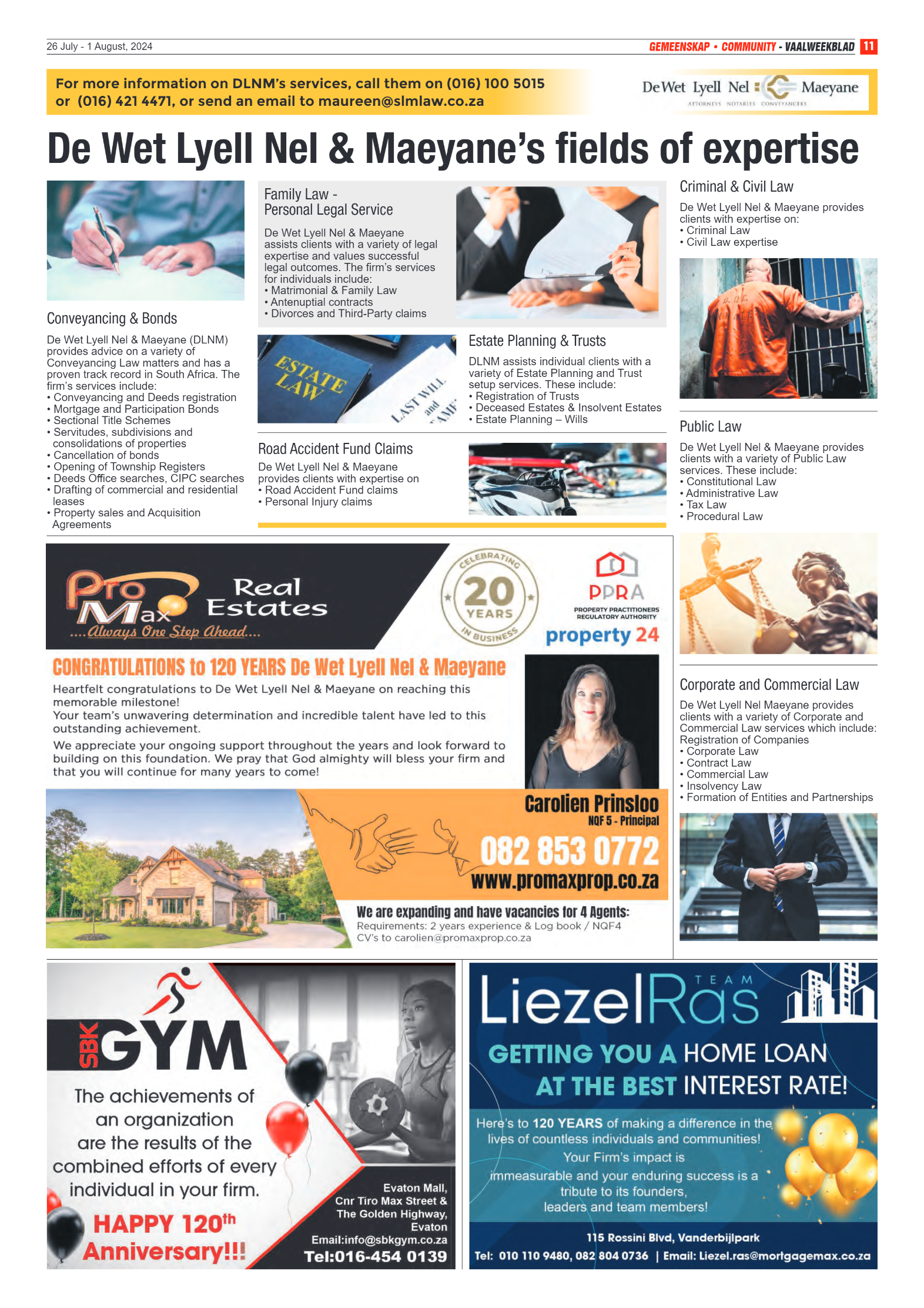 Vaalweekblad 26 July – 1 August, 2024 page 11