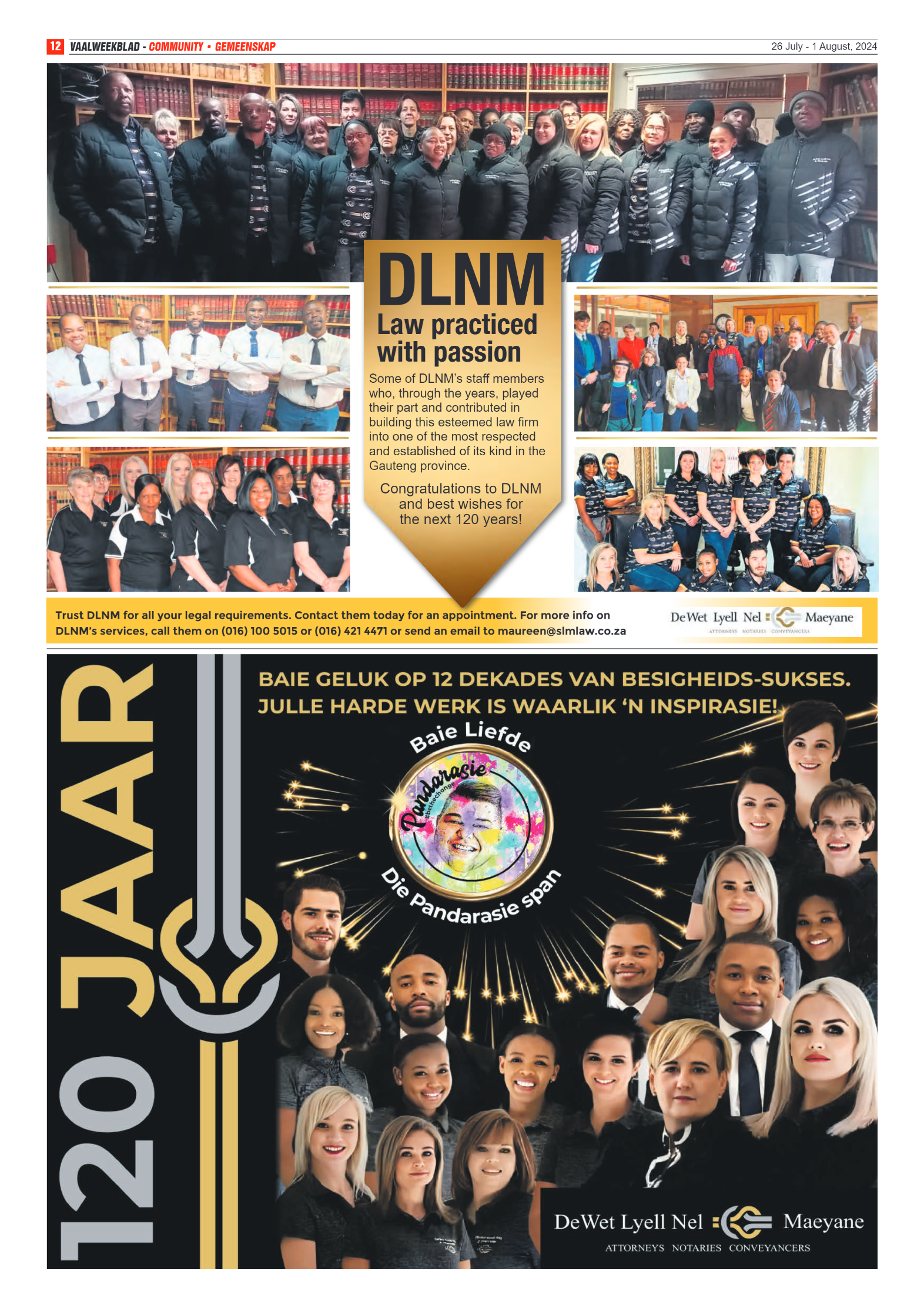 Vaalweekblad 26 July – 1 August, 2024 page 12