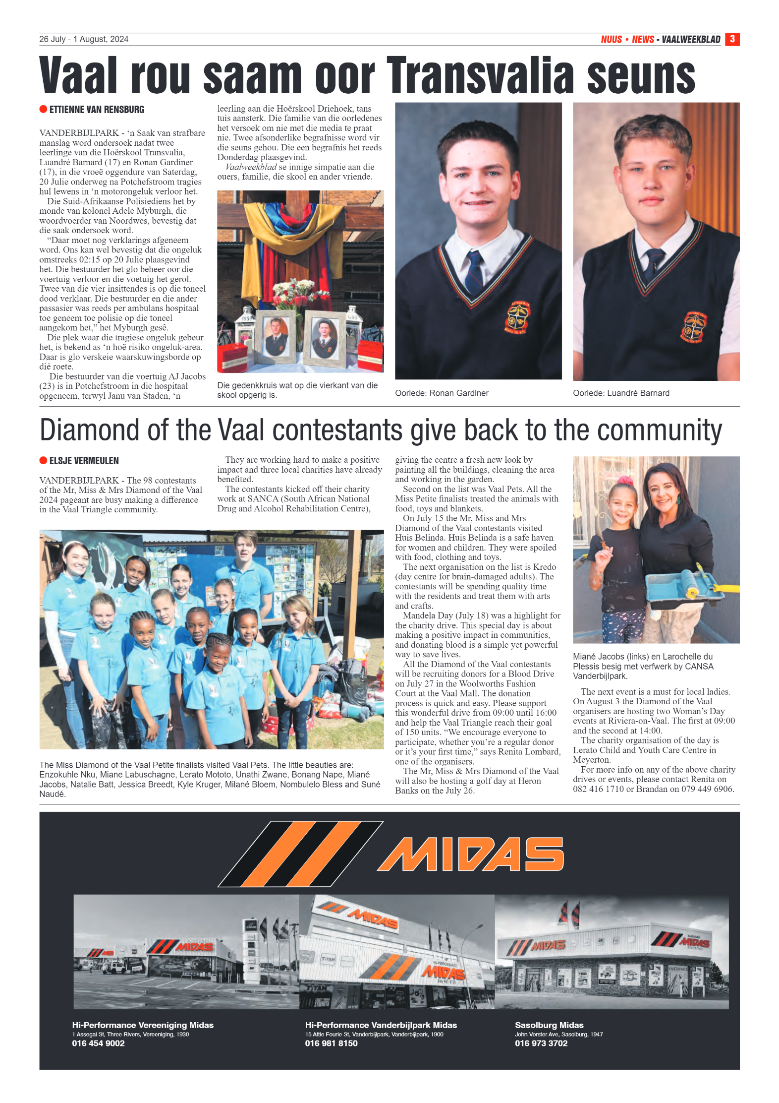 Vaalweekblad 26 July – 1 August, 2024 page 3