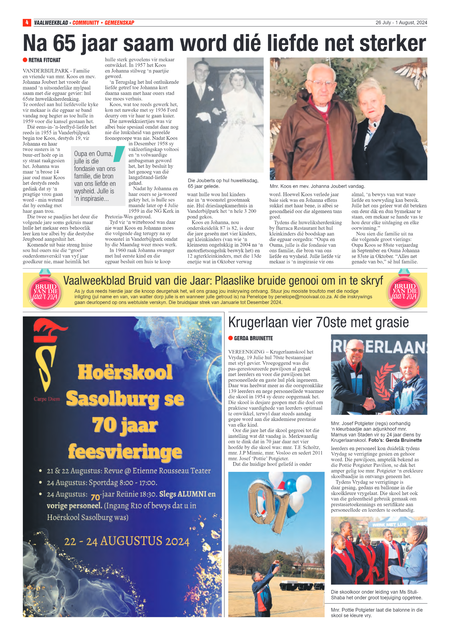 Vaalweekblad 26 July – 1 August, 2024 page 4