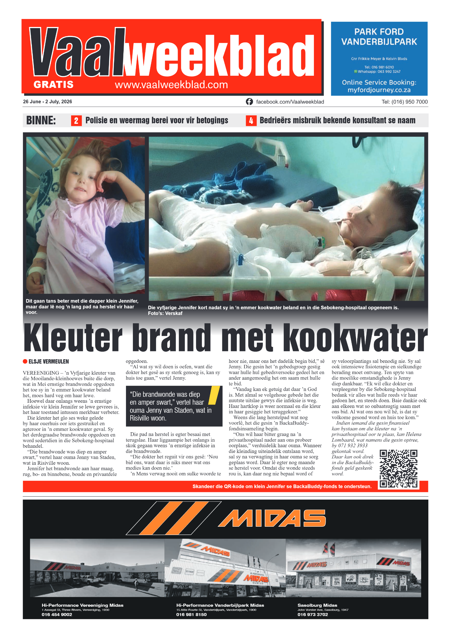 Vaalweekblad – 26 Junie 2026 page 1